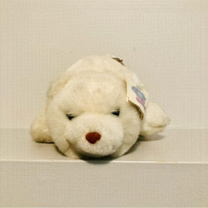 VINTAGE 1980 Gund SNUFF White Polar Bear Ultra Plush Stuffed Toy Animal 7” Lovey
